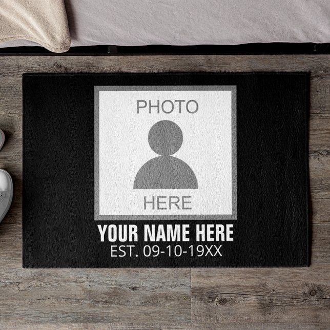 Your Photo Here Name and Age Doormat (Creator Uploaded)