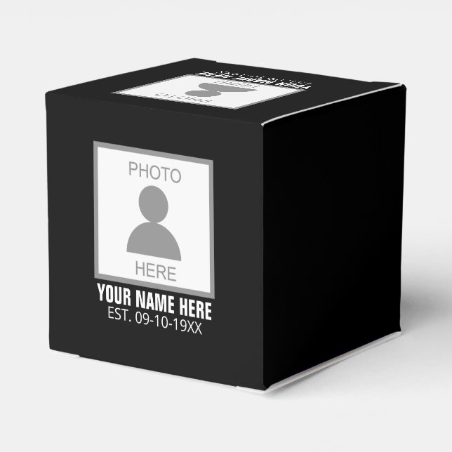Your Photo Here Name and Age Favour Box (Back Side)
