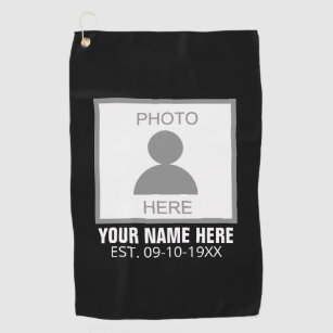 Your Photo Here Name and Age Golf Towel