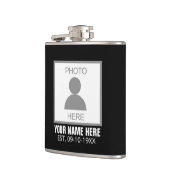 Your Photo Here Name and Age Hip Flask (Left)