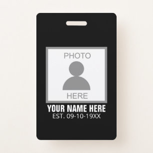Your Photo Here Name and Age ID Badge