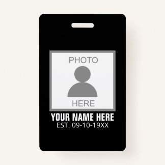 Your Photo Here Name and Age ID Badge