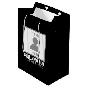 Your Photo Here Name and Age Medium Gift Bag