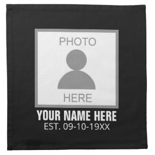 Your Photo Here Name and Age Napkin
