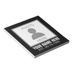 Your Photo Here Name and Age Notepad