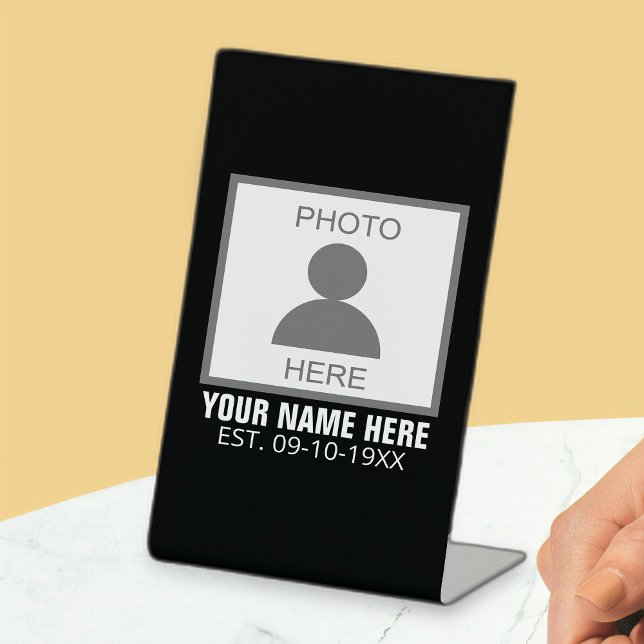 Your Photo Here Name and Age Pedestal Sign (Creator Uploaded)
