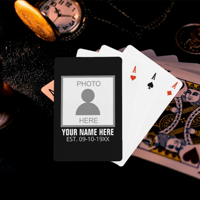 Your Photo Here Name and Age Playing Cards (Creator Uploaded)
