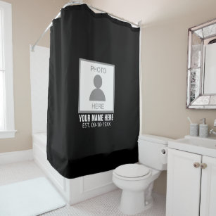Your Photo Here Name and Age Shower Curtain