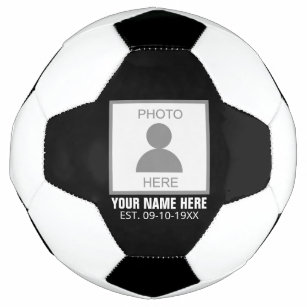 Your Photo Here Name and Age Soccer Ball