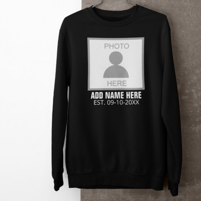 Your Photo Here Name and Age Sweatshirt (Creator Uploaded)