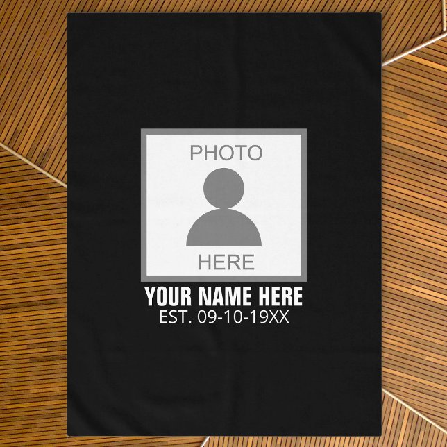 Your Photo Here Name and Age Tablecloth (Creator Uploaded)
