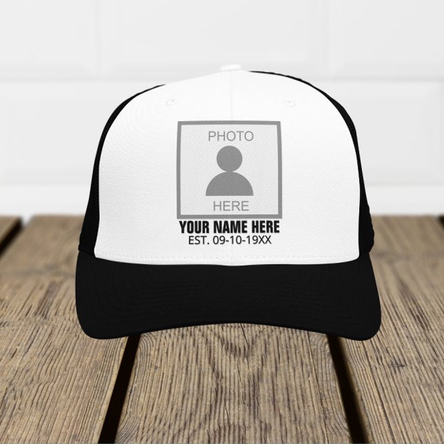 Your Photo Here Name and Age Trucker Hat (Creator Uploaded)