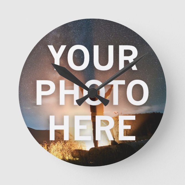 Your Photo Here Round Clock (Front)