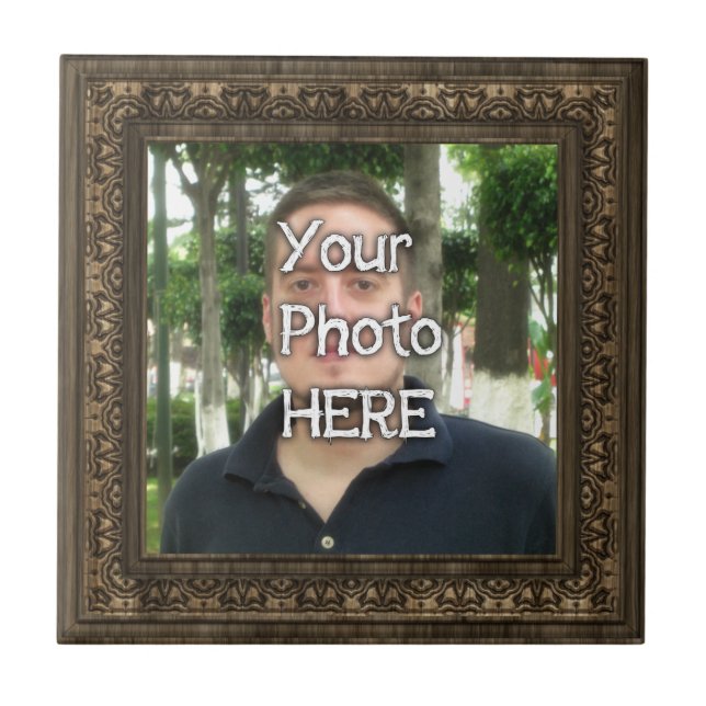 Your Photo Here Wood(Print) Frame Tile (Front)