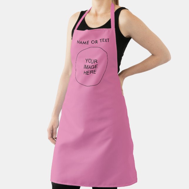 Your Photo Image Logo Text Name Here Pink Adult Apron (Insitu)