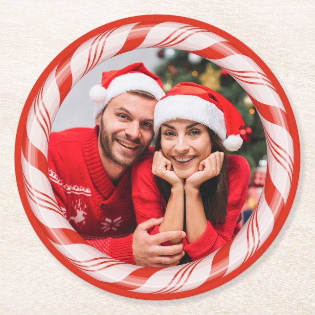 YOUR photo in a Candy Frame custom paper coasters (Front)