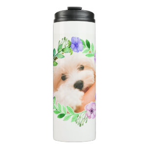 Your Photo in a Flower Frame custom name tumbler
