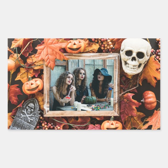YOUR PHOTO in a Halloween Frame stickers (Front)