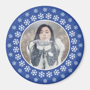 YOUR PHOTO in a Snowflake Frame magnet