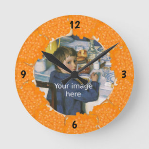 Your Photo in Baked Beans on Toast Snack Round Clock