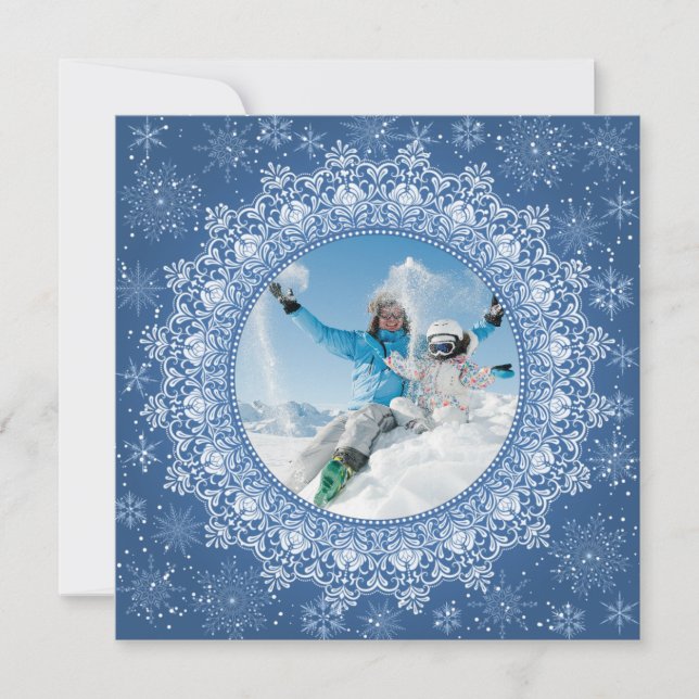 YOUR photo in Elegant Frame custom text Card (Front)