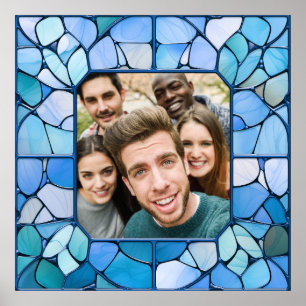 YOUR Photo in Faux Stainless Glass Frame Poster