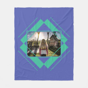 YOUR PHOTO in Geometric Pattern fleece blankets