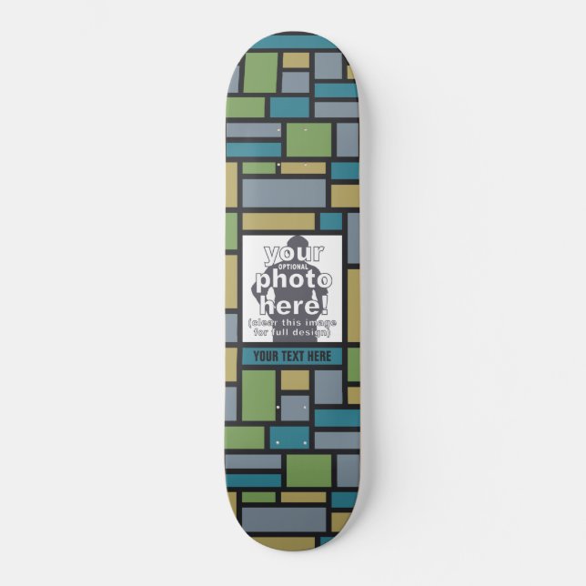 YOUR PHOTO in Geometric Pattern skateboards (Front)