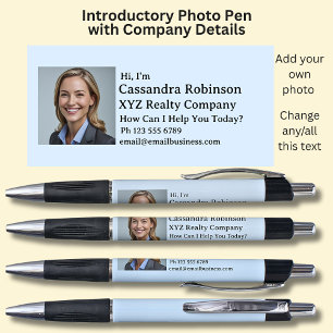 Your Photo & Introductory Details on Blue & Black