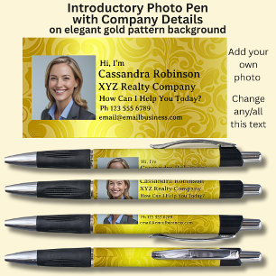 Your Photo & Introductory Details on Gold & Black