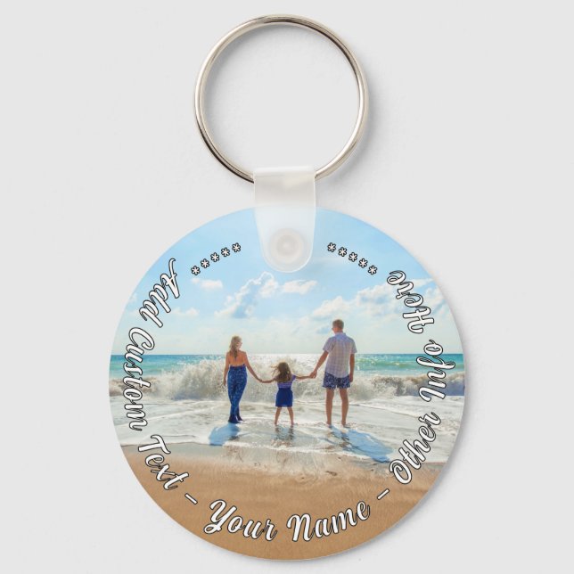 Your Photo Keychain Custom Text Personalised Gift (Front)