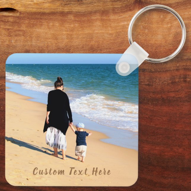 Your Photo Keychain Gift with Custom Text (Back)