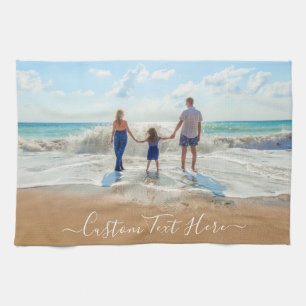 Your Photo Kitchen Towel with Custom Text