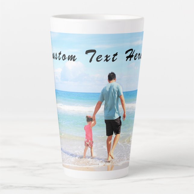 Your Photo Latte Mug with Custom Text (Front)