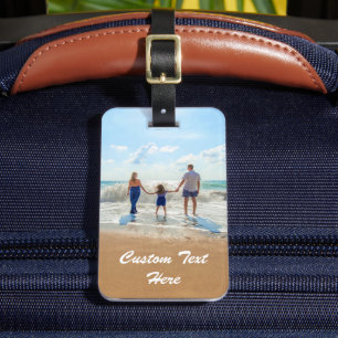 Your Photo Luggage Tag with Custom Text Name