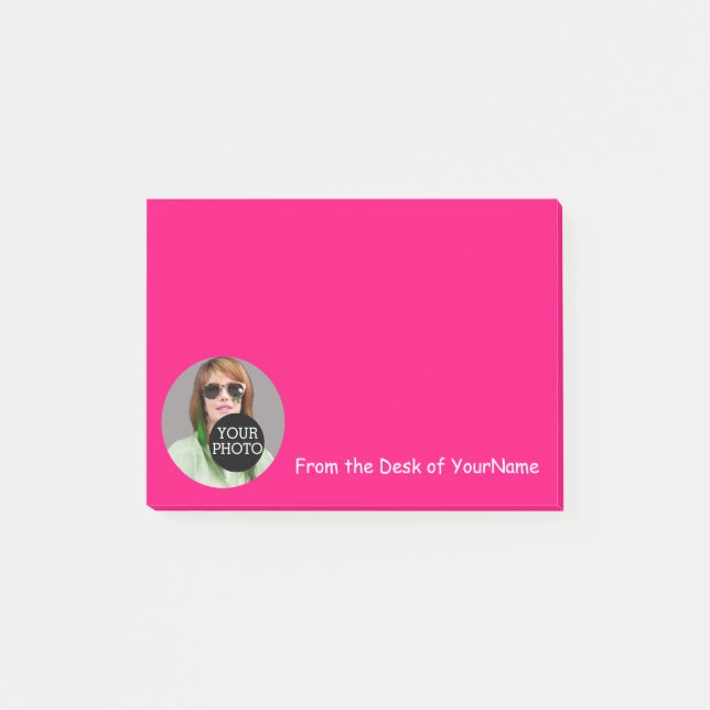Your Photo Message Customise This Easily Hot Pink Post-it Notes (Front)