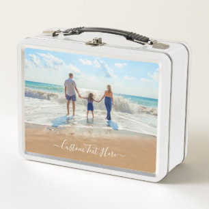 Your Photo Metal Lunch Box with Custom Text
