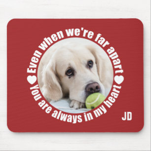 YOUR PHOTO & Monogram Far Apart Love mousepad