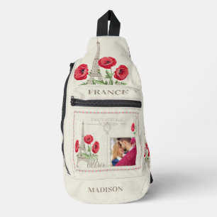 YOUR photo & Name Paris France Sling Bag