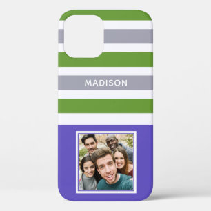 YOUR PHOTO & NAME Stripes Pattern phone cases