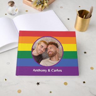 YOUR Photo, Names & Text Rainbow Pride Guest Book