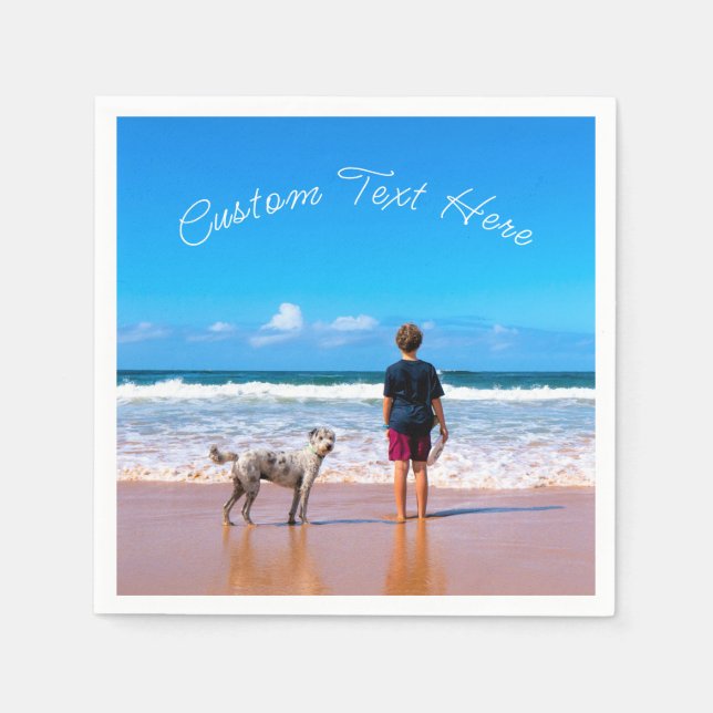 Your Photo Napkins with Custom Text Name (Front)