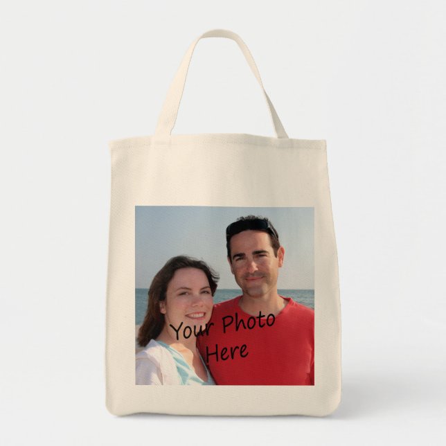 Your Photo On A Grocery Tote Bag (Front)