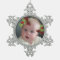 Your Photo on Christmas Holly Snowflake Ornament