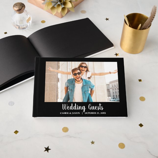 Your Photo on Cover Wedding  Guest Book (Front Open)