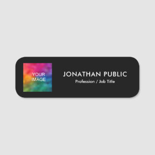 Your Photo or Logo Here Template Personalised Name Tag