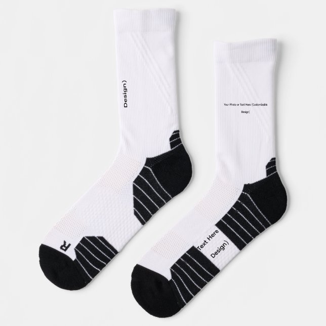 Your Photo or Text Here (Customizable Design) Socks (Left)
