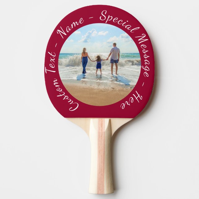 Your Photo Ping Pong Paddle Custom Text (Front)