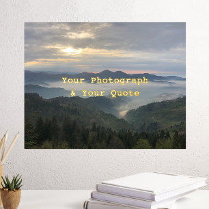 Your Photo & Quote Overlay Elegant Keepsake Gold Foil Prints