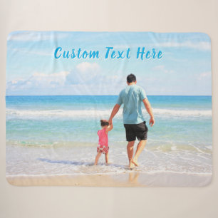 Your Photo Sherpa Blanket Gift Personalized Text
